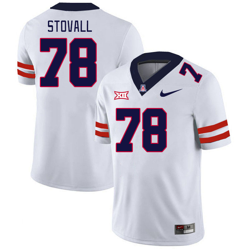 Arizona Wildcats #78 Grayson Stovall Big 12 Conference College Football Jerseys Stitched Sale-White